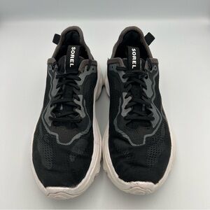 SOREL Kinetic Breakthru Day Sneaker Women’s Size 9.5 Black Camo White Sole‎